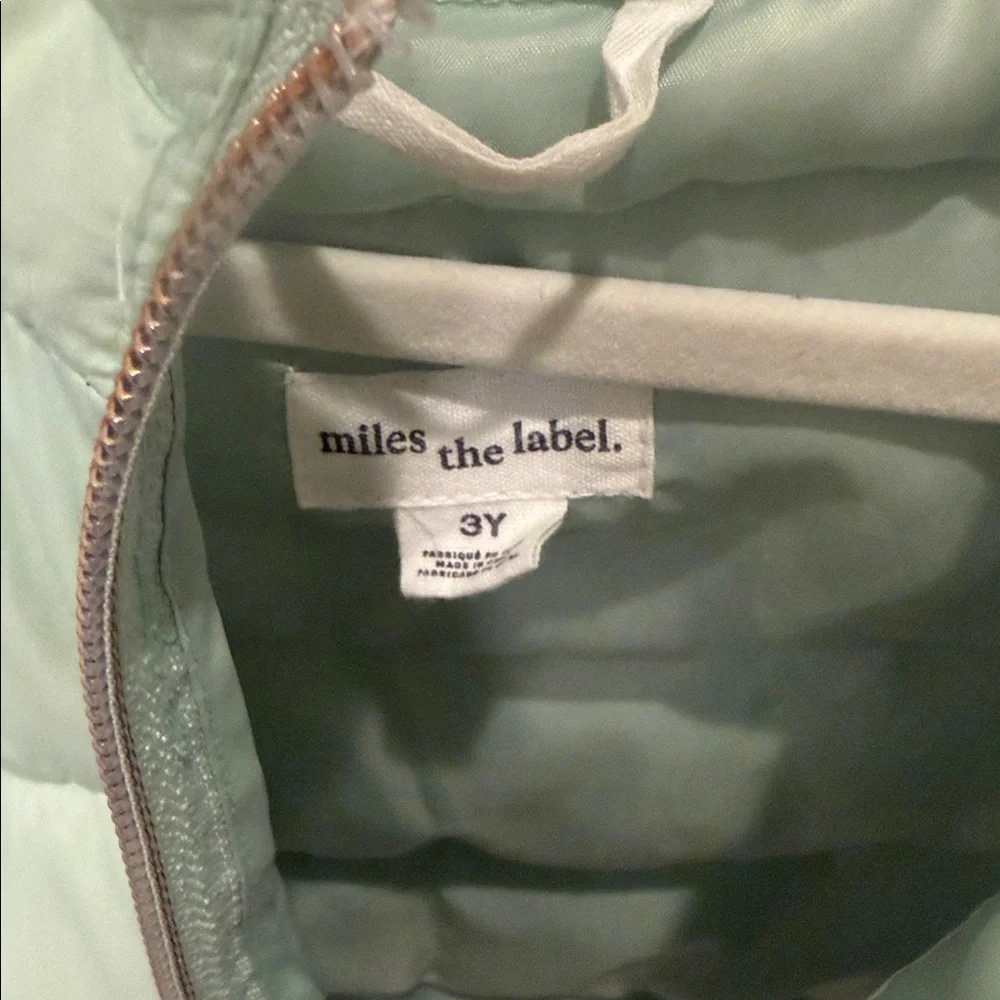 Mint Green Polka Dot Kids Puffer Jacket